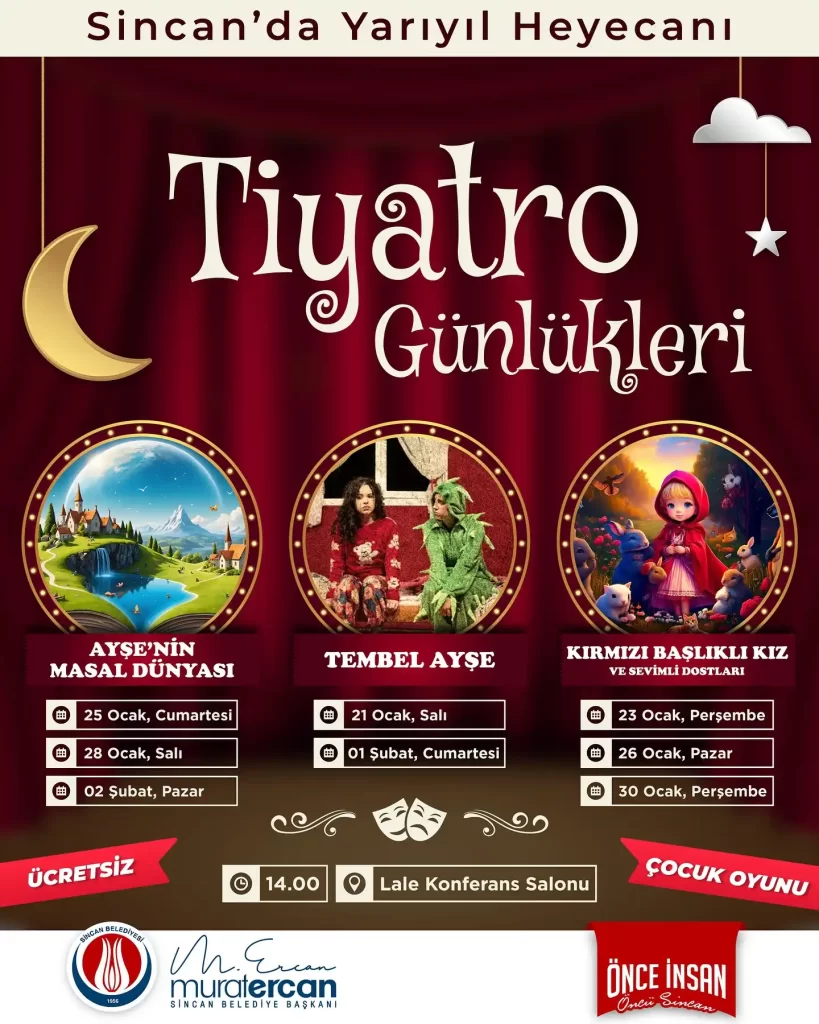 Ara Tatilde Ücretsiz Çocuk Tiyatroları - Sincan Belediyesi 1 sincan belediyesi ucretsiz cocuk tiyatrolari ara tatil