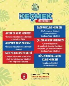 Ücretsiz KEÇMEK Yaz Kursları Başlıyor – 1 Temmuz 2025 2 kecioren belediyesi kecmek yaz kurslari 2
